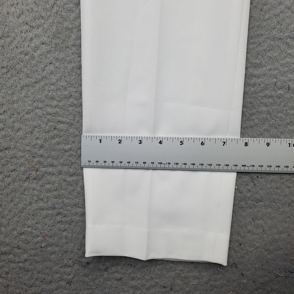 Black Label By Evan-Picone Pants Womens 4 White Stretch Flat Front Straight Fit - Picture 5 of 10